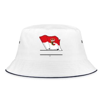 Salzburg Flag – Namespace - Bucket Hat - white/navy - Front
