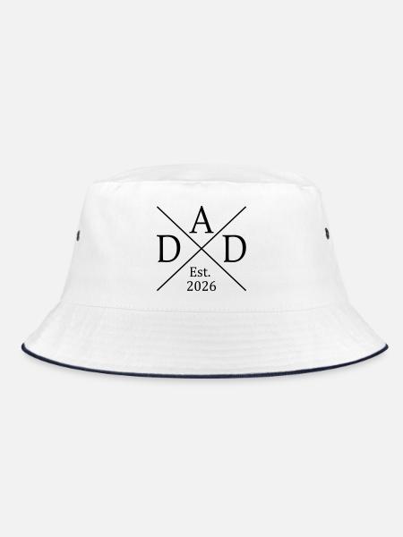 Dad Est. 2026 - Bucket Hat - white/navy - Front