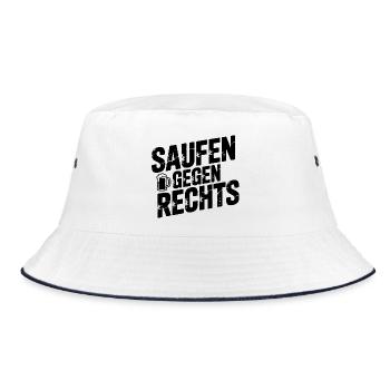 Saufen gegen Rechts - Cool Alkohol Logo - Bob - blanc/marine - Devant