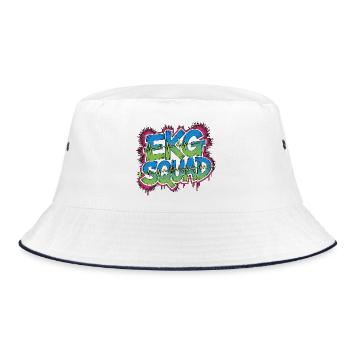 Cardiac Tech ECG Squad Pacemaker Technician - Bucket Hat - white/navy - Front