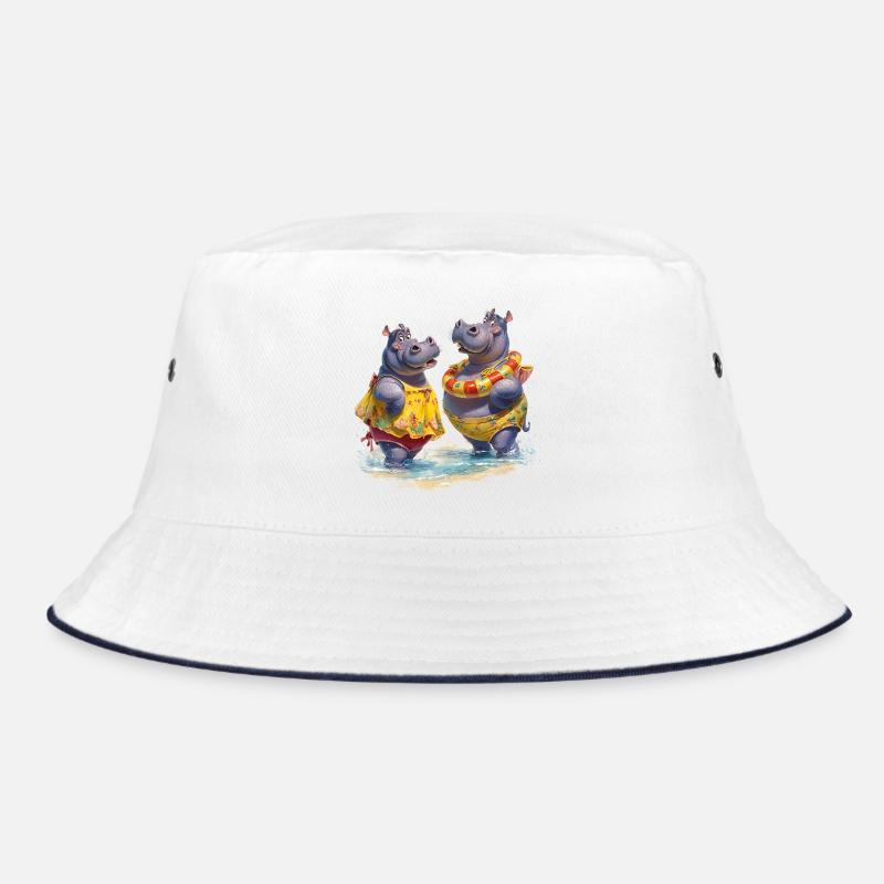 Deux hippopotames en maillot de bain Bob