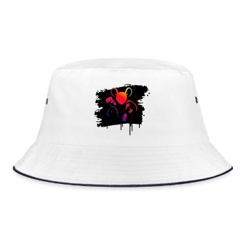 Superhero Mouse Neon Gradient Hero Cartoon - Bucket Hat - white/navy - Front