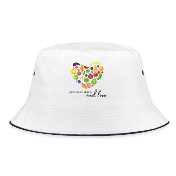 Grow plants and love - Bucket Hat - white/navy - Front