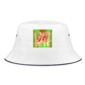 Love Neon Tie Dye - Bucket Hat - white/navy - Front