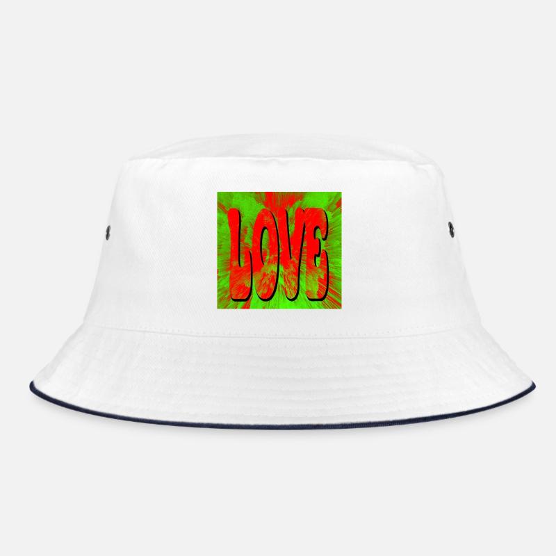 Love in Retro Tie Dye Style Bucket Hat