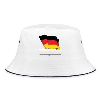 Deutsche Flagge – Namensraum - Bucket Hat - Weiß/Navy - Vorne