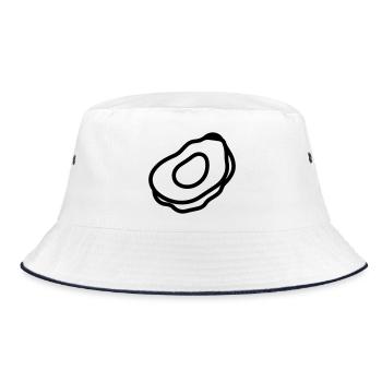 Auster - Bucket Hat - Weiß/Navy - Vorne