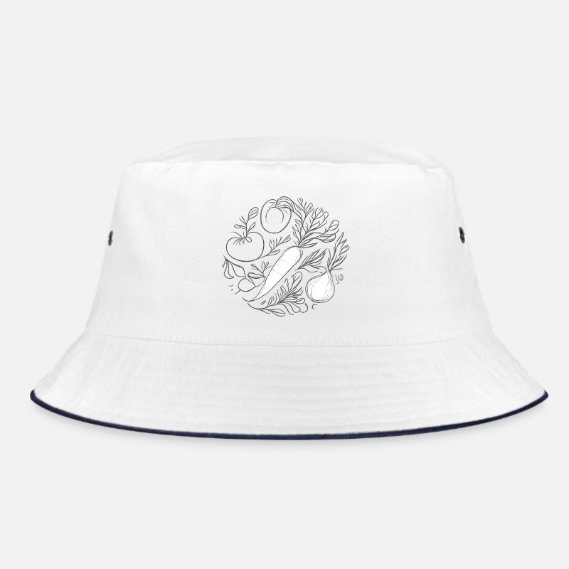 Botanische Gemüse-Lineart Bucket Hat