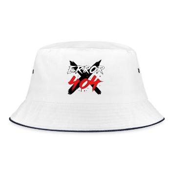 404 Error Glitch Sign - Bucket Hat - white/navy - Front