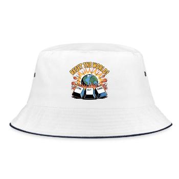 Reset the World Keyboard Reboot - Bucket Hat - white/navy - Front