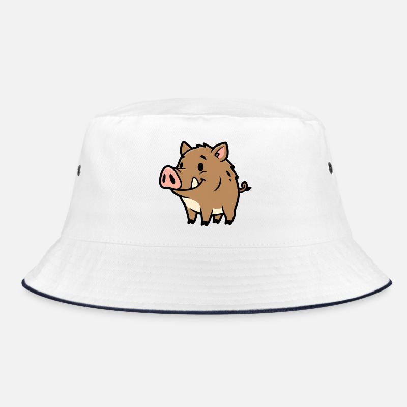 Süßes Wildschwein Comic Glücksbringer Bucket Hat