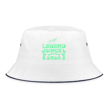 2026 - Bucket Hat - Weiß/Navy - Vorne