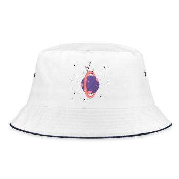 Planet am Haken (1/3) - Bucket Hat - Weiß/Navy - Vorne
