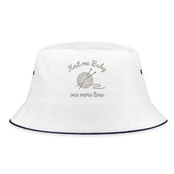 KNIT me baby fun hoodie for knitwear fans - Bucket Hat - white/navy - Front