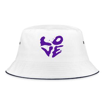 Love Statement Urban Typography - Bucket Hat - white/navy - Front
