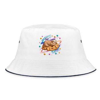 Weltraum-Sloth auf Keks - Bucket Hat - Weiß/Navy - Vorne