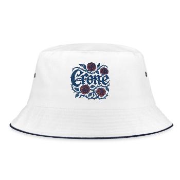 George Roses with Thorny Vines - Bucket Hat - white/navy - Front