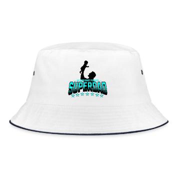 Superdad Heldenvater Seit Immer - Bucket Hat - Weiß/Navy - Vorne