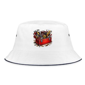 Toolbox of do-it-yourselfers - Bucket Hat - white/navy - Front