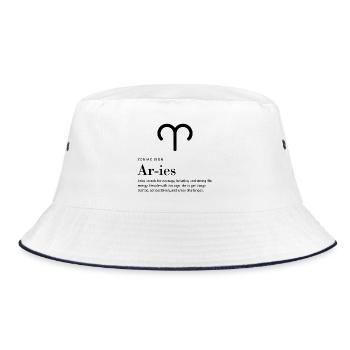 Aries - Zodiac sign - Bucket Hat - Weiß/Navy - Vorne