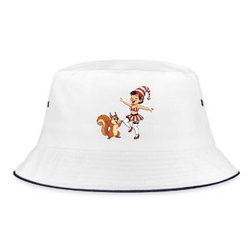 Leprechaun girl with squirrel - Bucket Hat - white/navy - Front