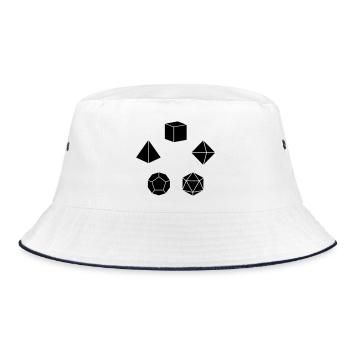 Pen&Paper Dice Set - Bucket Hat - Weiß/Navy - Vorne