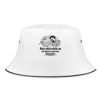 Mental thin shit vomiting - Bucket Hat - white/navy - Front