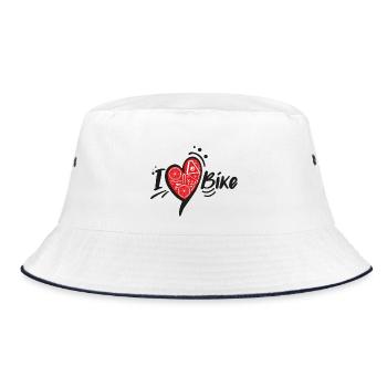 Heart Bike & Pedals - Bucket Hat - white/navy - Front