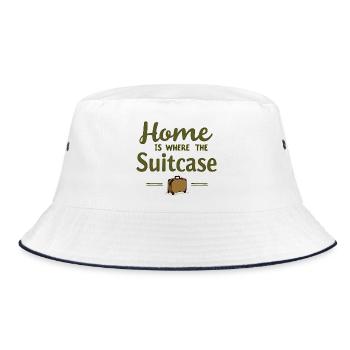 Home Is Where the Suitcase - Bucket Hat - white/navy - Front