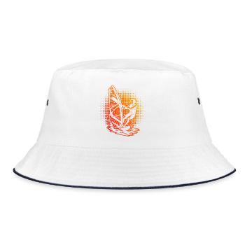 Compact windsurfing design for windsurfing - Bucket Hat - white/navy - Front