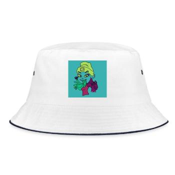 Neon Graffiti Mascot - Bucket Hat - white/navy - Front