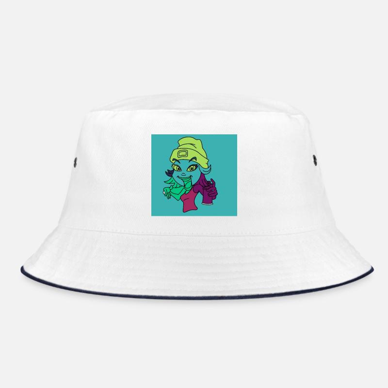 Neon Graffiti Mascot Bucket Hat