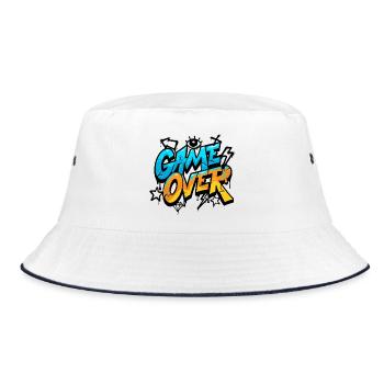Game Over Graffiti Splash Tee - Bucket Hat - white/navy - Front