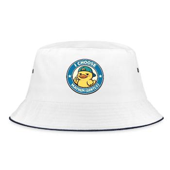 Ich wähle Chaos sanft Ente - Bucket Hat - Weiß/Navy - Vorne