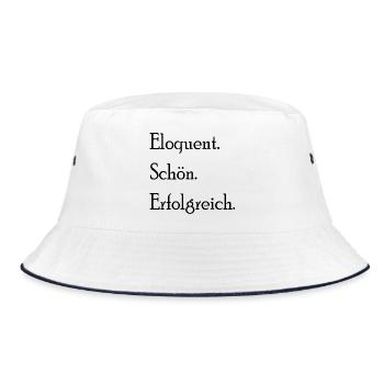 Eloquent. Nice. Successfully. Statement Saying - Bucket Hat - white/navy - Front