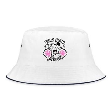 Paw Paw Purray Cat | Funny paw motif - Bucket Hat - white/navy - Front