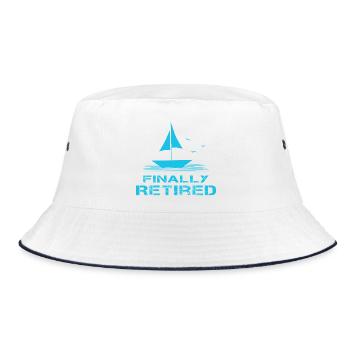 Finally Retirement Sailboat Pension Pension - Bucket Hat - white/navy - Front