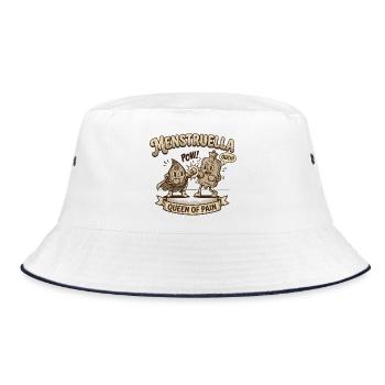 Menstruella Boxkampf – Wärmflasche Retro Design - Bucket Hat - Weiß/Navy - Vorne