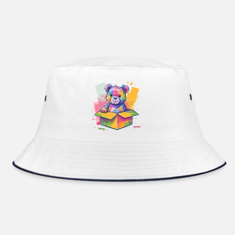 Regenbogenbär im Karton Bucket Hat