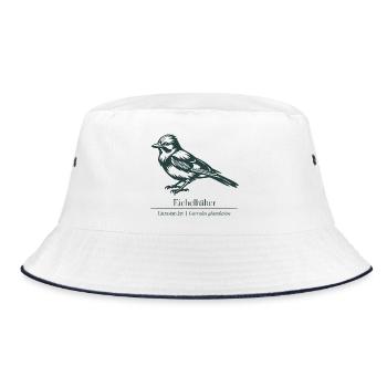 Jay Silhouette | Ornithology | Drawing - Bucket Hat - white/navy - Front