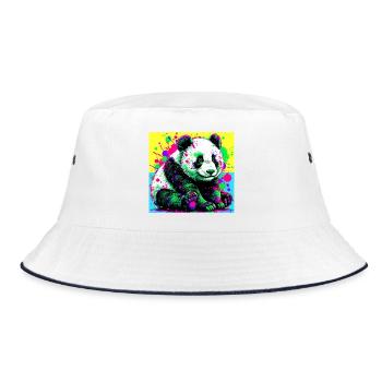 Panda - Bucket Hat - Weiß/Navy - Vorne