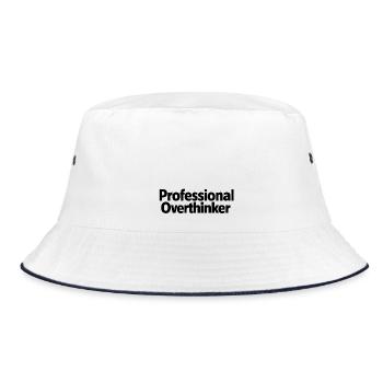 Professional Overthinker Minimalist - Bucket Hat - white/navy - Front