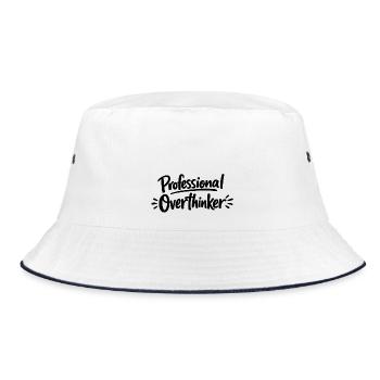 professional overthinker - Bucket Hat - white/navy - Front