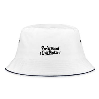 Professional OVERTHINKER Minimalist - Bucket Hat - white/navy - Front