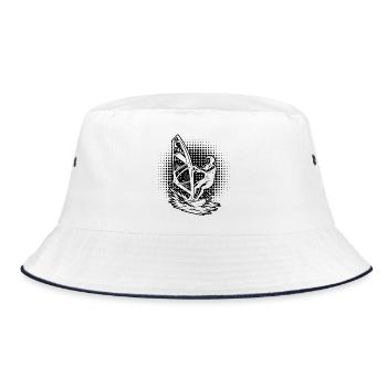 Cleanes Windsurfing Artwork für Windsurf - Bucket Hat - Weiß/Navy - Vorne