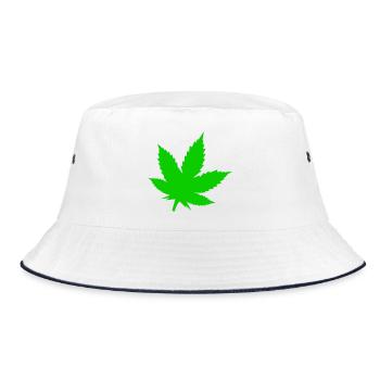 Motif de feuilles de cannabis vertes - Bob - blanc/marine - Devant