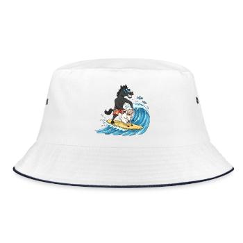 T-shirt de surf de Minorque - Bob - blanc/marine - Devant