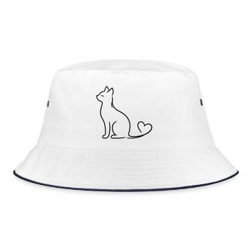 Chat élégant à queue de cœur | Ligne Minimal Love Ar - Bob - blanc/marine - Devant