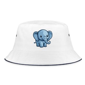 Motif d’éléphant de dessin animé bleu - Bob - blanc/marine - Devant