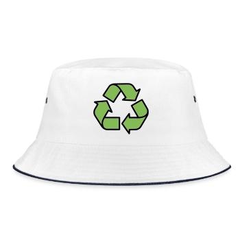 Recycling Sign Outline - Bucket Hat - white/navy - Front